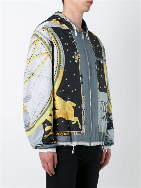 versace black and white jacket mens|Versace windbreaker.